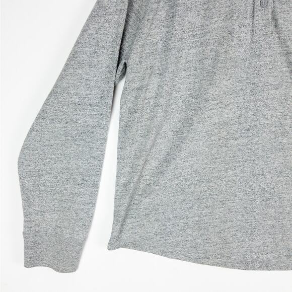 Gap Henley Men's T-Shirt Size XL Long Sleeve Gray 3-Buttons Ribbed Cuffs Tagless - Picture 4 of 9